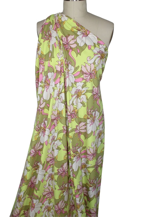 Mid-century modern style floral ITY jersey