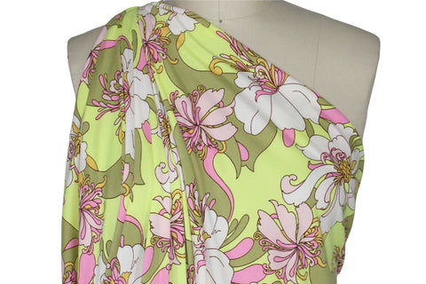 Mid-century modern style floral ITY jersey