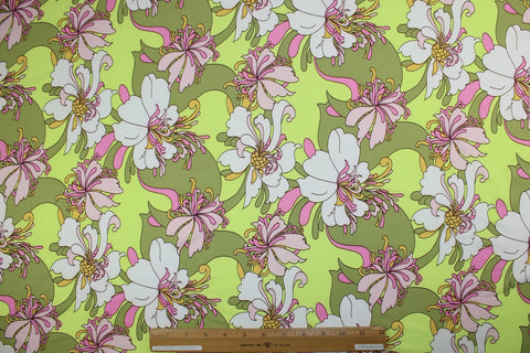 Mid-century modern style floral ITY jersey