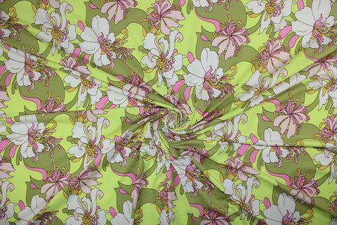 Mid-century modern style floral ITY jersey