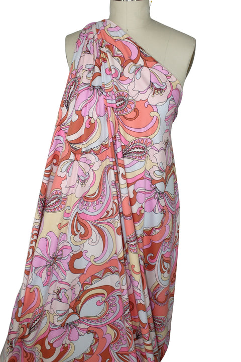 Mid-century modern style floral ITY jersey