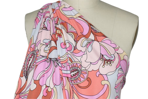 Mid-century modern style floral ITY jersey