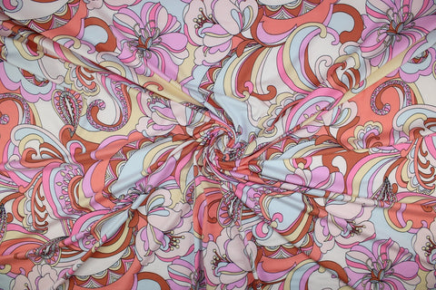Mid-century modern style floral ITY jersey