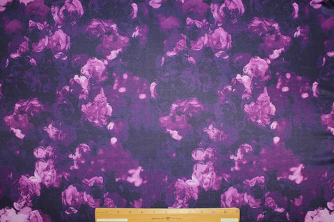 Digital print floral jersey in purples