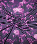 Digital print floral jersey in purples