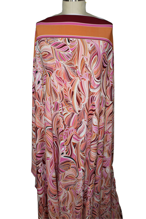 Border print 70s style ITY jersey