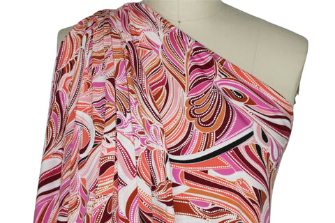 Border print 70s style ITY jersey