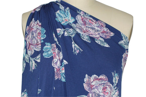 Floating Florals ITY Jersey - Blues/Purples