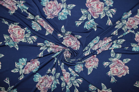 Floating Florals ITY Jersey - Blues/Purples