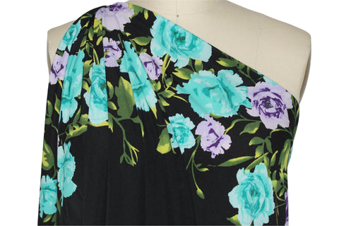 Floral panel print ITY jersey