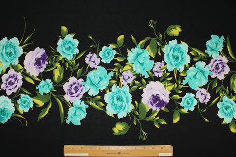 Floral panel print ITY jersey