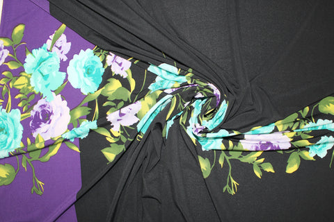 Floral panel print ITY jersey