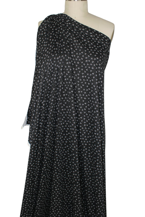 Tiny floral print jersey in black and white