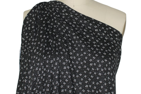 Tiny floral print jersey in black and white