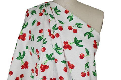 Cherry print cotton piqué