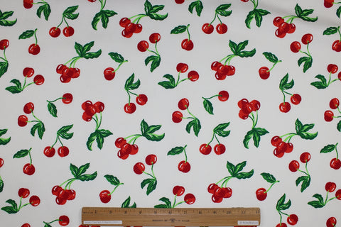 Cherry print cotton piqué