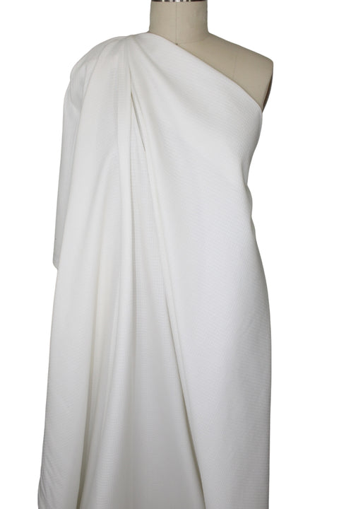 Square Pattern Stretch Cotton Piqu - Barely Off-White Gorgeous Fabrics Square Pattern Stretch Cotton Piqu - Barely Off-White Gorgeous Fabrics