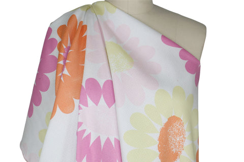 Floral cotton piqué fabric