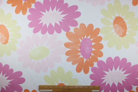 Floral cotton piqué fabric