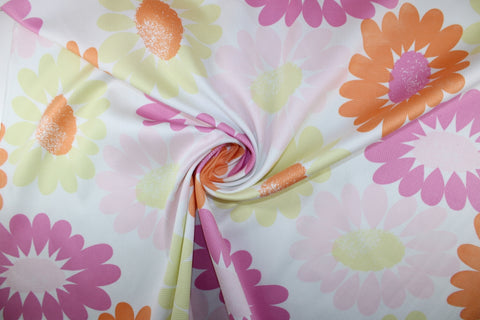 Floral cotton piqué fabric