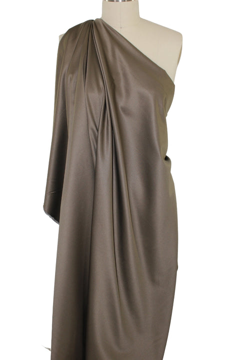 Satin/Suede-Backed Raincoating - Deep Taupe