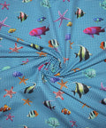 Fish print raincoating fabric
