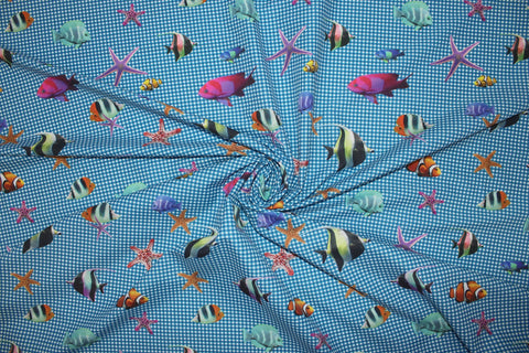 Fish print raincoating fabric