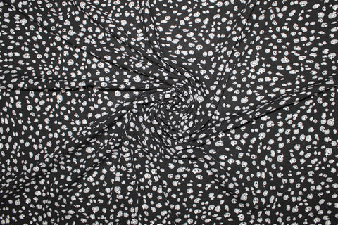 Anne K(lein) Irregular Dots Challis - White/Gray on Black