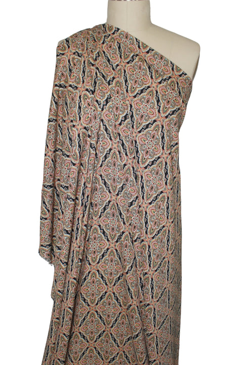 Paisley rayon challis fabric on Mannequin