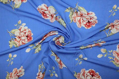 Peony print Italian rayon challis