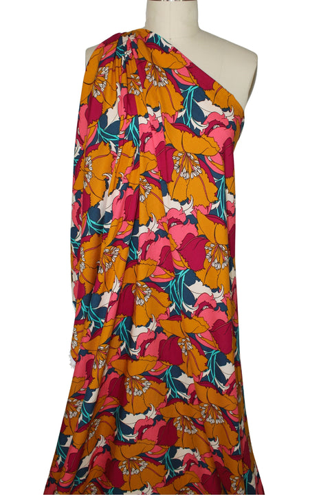 Groovy floral print rayon challis