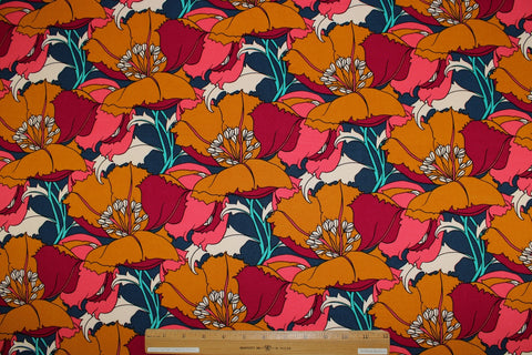 Groovy floral print rayon challis