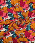 Groovy floral print rayon challis