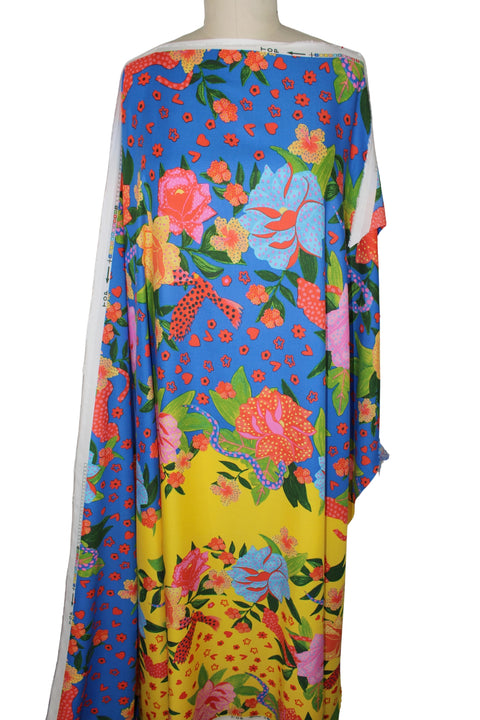 Brightly printed rayon challis