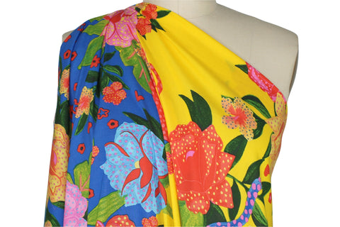 Brightly printed rayon challis