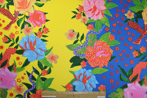 Brightly printed rayon challis