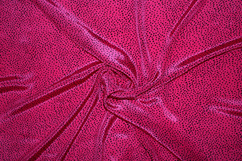 Dot print rayon crepe de chine that feels JUST like silk