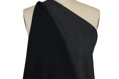 Double Faced Rayon Knit - Black/Gray