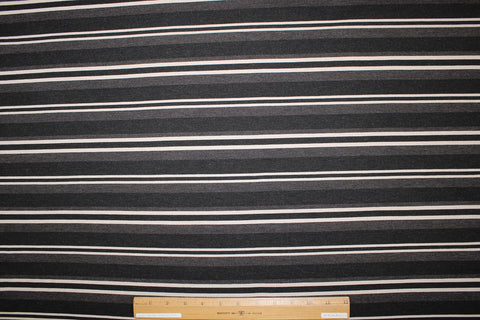 Italian Striped Rayon Double Knit - Brown Tones