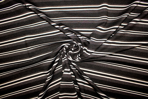 Italian Striped Rayon Double Knit - Brown Tones