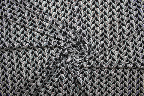 Modern Print Rayon Double Knit - Black/White