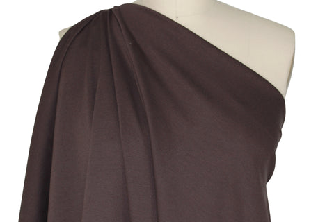 Rayon ponte double knit in dark brown