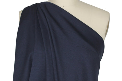 Textured navy rayon double knit