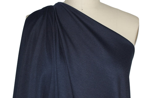 Deep dark blue rayon double knit