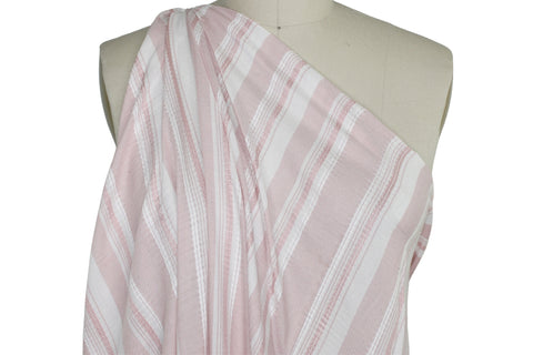 Jacquard Stripe Gauzy Rayon Blouse Weight - Soft Pinks