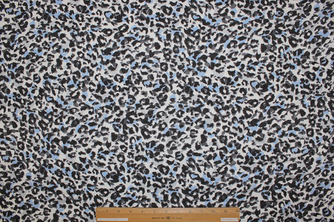 Cheetah Print Wide Rayon Jersey - Blue/Gray/Black/White