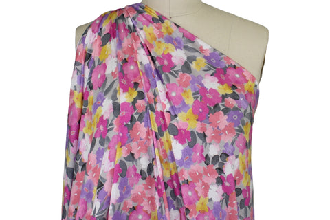 Extra Wide Floral Jersey - Pinks/Purples/Gray