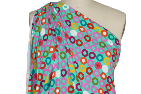 Circle print rayon jersey