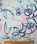 Stylized floral rayon jersey fabric