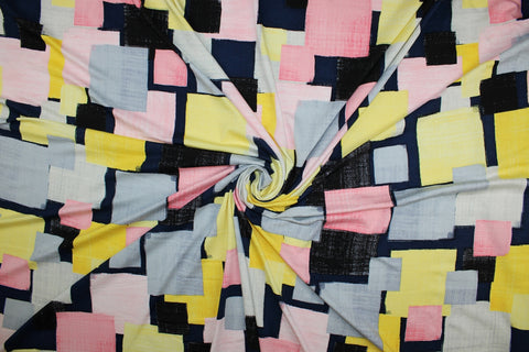 Modern art print rayon jersey